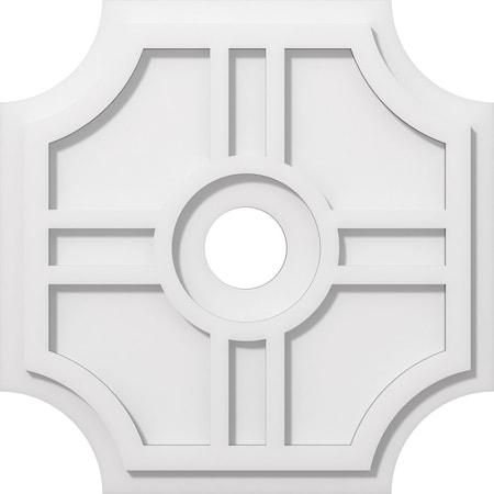 Ekena Millwork Haus Architectural Grade PVC Contemporary Ceiling Medallion, 18"OD x 3"ID x 6"C x 1"P CMP18HS-03000